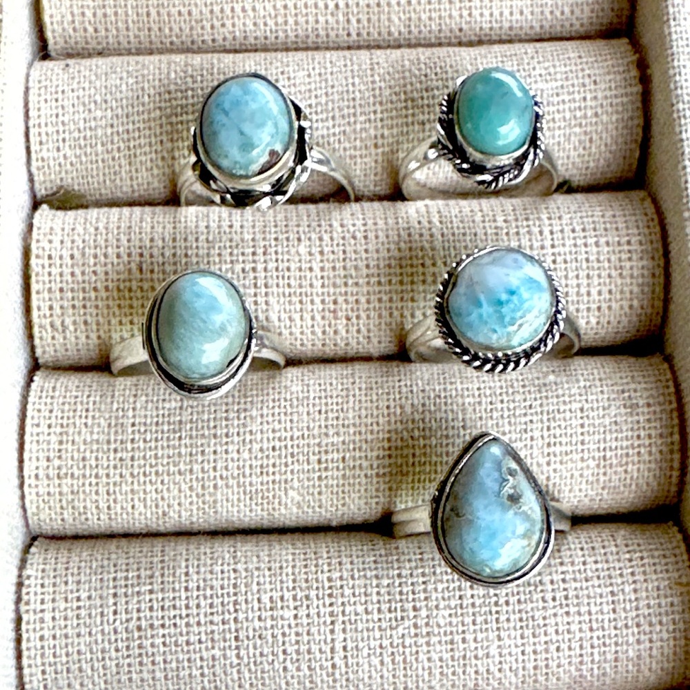 Larimar Victorian silver ring - Picture 4 of 9